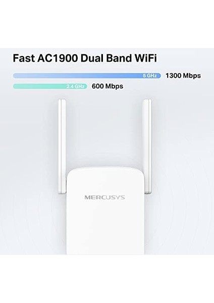 ME50G, AC1900 Mbps, 1 Gigabit Bağlantı Noktası ve 4 Harici Anten, Dahili Access Point Modu, Tek Tuşla Kolay Kurulum, Mobil Uygulama Desteği, Dual-Band Wi-Fi 5 Menzil Genişletici