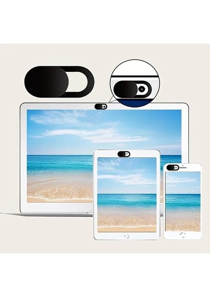Gizlilik Kapağı, 5'li Set, Dizüstü Bilgisayar Tablet ve Telefon Için Kamera Koruyucu (Siyah)
