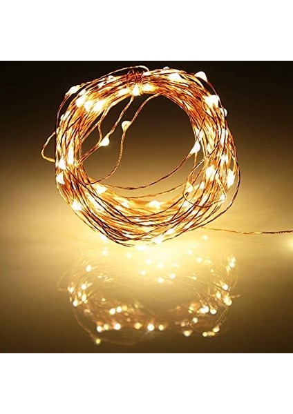LED Peri Işıkları Pille Çalışır, 1 Paket Mini Pille Çalışan Bakır Tel Yıldızlı Peri Işıkları Yatak Odası, Noel, Partiler, Düğün, Orta Parça, Dekorasyon Için (5 M/16 Ft Sıcak Beyaz)