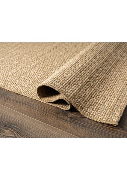 Tiora TI004A Bej Jüt Halı Naturel Sisal Örme Hasır Modern Yıkanabilir Dayanıklı Tozu Yok