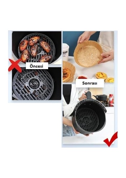 Kağıdı Airfryer'lar, Mikrodalga Fırınlar, Fırınlar, Buharlı Pişiriciler ve Ocaklar Için Mükemmel Olan Bu Kağıtlar, Pişirme, Kızartma ve Yemek Servisi Için Idealdir.