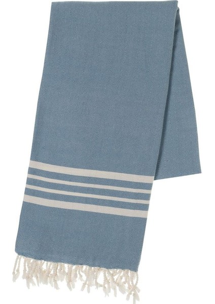Bath & Beach Towel Krem Sultan Peştemal Mavi