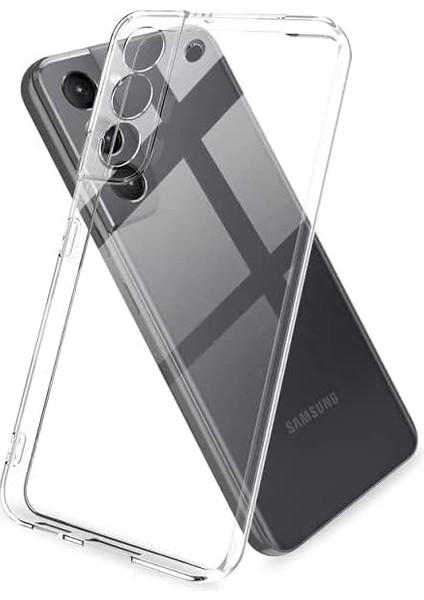 Galaxy S22 Kılıf, Şeffaf Silikon Kamera Korumalı S22 Kılıfı