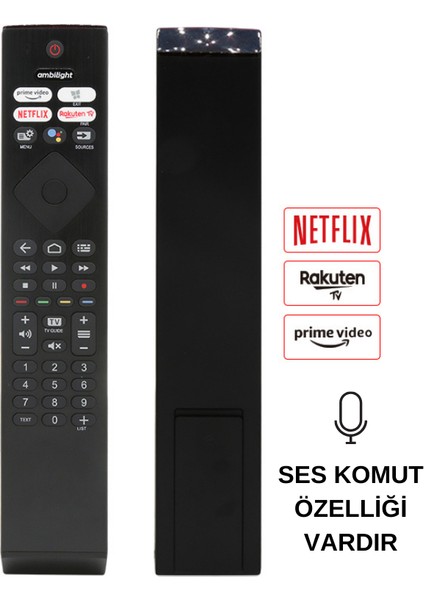 Philips Ses Komutlu Tv Kumanda 50PUS8505 ve 55PUS8007 Ambilight YKF474-B018