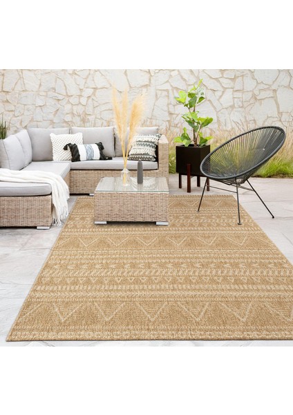Tiora TI007A Bej Jüt Halı Naturel Sisal Örme Hasır Modern Yıkanabilir Dayanıklı Tozu Yok