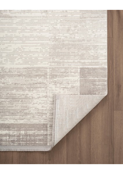 Armony AR016G Grı Halı Modern Desenli Akrilik Pamuk Taban Tozu Az Salon Halısı Yatak Odası Koridor