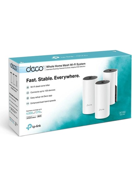 Tp-Lınk Deco M4 1200MBPS Mesh Wı-Fı Sistemi (Üçlü)