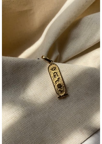 14 Ayar Altın Antik Mısır Hiyeroglif Kolye Ucu