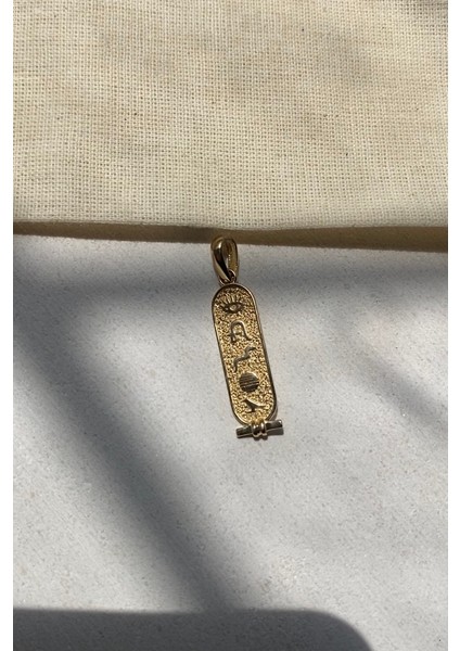 14 Ayar Altın Antik Mısır Hiyeroglif Kolye Ucu modelleri