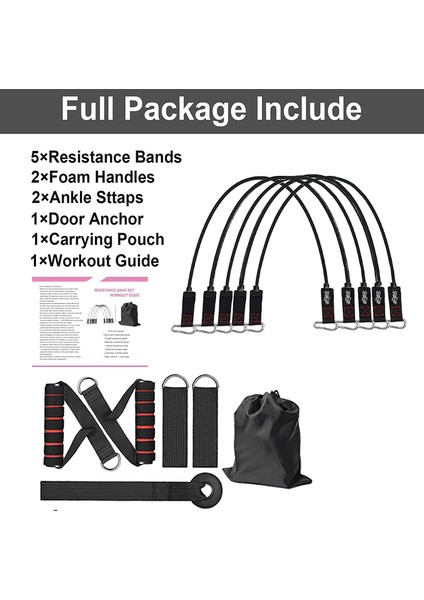 5 Adet Dayanıklı Bant Stili 250LBS Direnç Egzersiz Bantları Kapı Çapa Kolları ile 5 Tüp Set Kas Eğitimi Ev Egzersizleri Için Çanta Ayak Bileği Askıları (Yurt Dışından) fırsatları