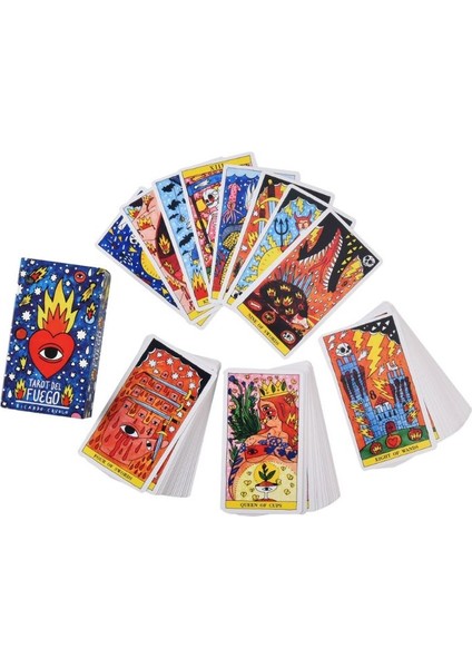 F Stili Tarot Del Fuego Kartları Ingilizce Masa Oyunu Oracle Deck Elektronik Kılavuz Kitap Aile Partisi Tarot Oyun Kartları (Yurt Dışından) modelleri