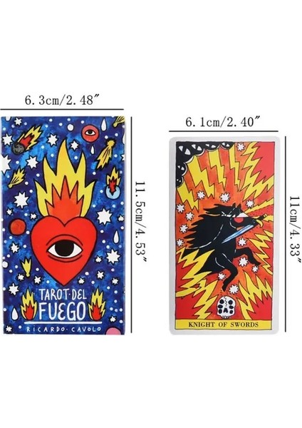 F Stili Tarot Del Fuego Kartları Ingilizce Masa Oyunu Oracle Deck Elektronik Kılavuz Kitap Aile Partisi Tarot Oyun Kartları (Yurt Dışından) fırsatları