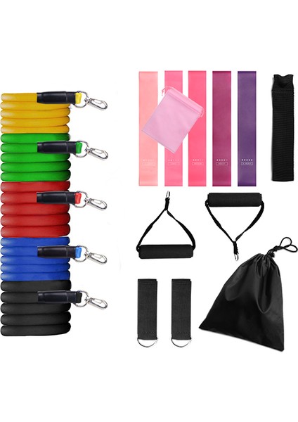 Fgougou Tmor Stili Et Fitness Direnci Tüp Band Seti Streç Eğitim Kauçuk Genişletici Tüpler Crossfit Egzersiz Elastik Çekme Halatı Ekipmanları (Yurt Dışından)