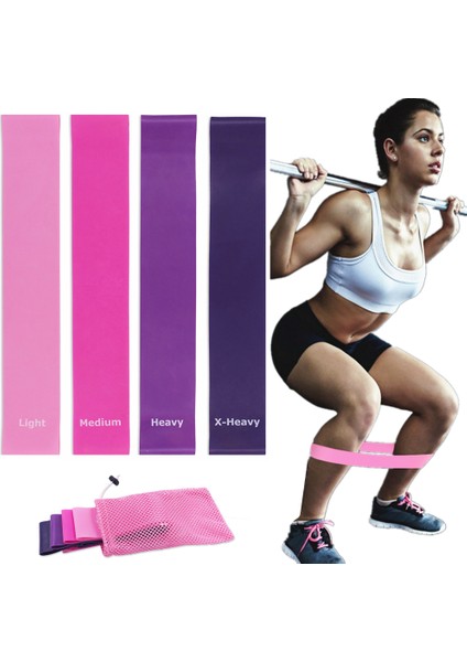 4 ADET-25CM Tarzı Direnç Bantları Spor Salonu Crossfit Yoga Streç Egzersiz Genişletici Spor Mini Lastik Bant Seti Için Taşıma Çantası ile Elastik Fitness Sakız (Yurt Dışından) fiyatları