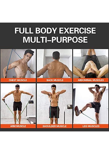 Siyah Stil 5 Seviye Çekme Halatı Fitness Egzersizleri Kolları ile Direnç Bantları Yoga Elastik Halat Eğitmeni Gym Fitness Band Güç Eğitimi (Yurt Dışından) fırsatları