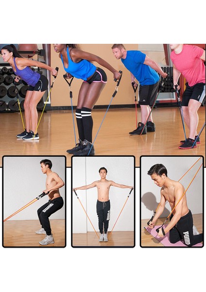 Kırmızı Stil 5 Seviye Çekme Halatı Fitness Egzersizleri Kolları ile Direnç Bantları Yoga Elastik Halat Eğitmeni Gym Fitness Band Güç Eğitimi (Yurt Dışından) indirimleri