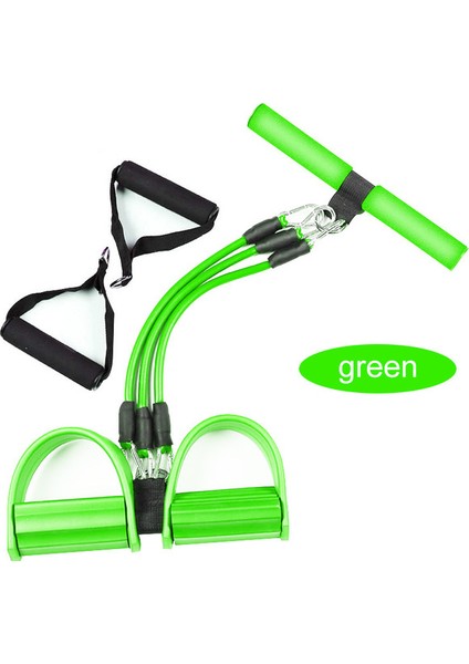 Profesyonel Yeşil Stil Fitness Sakız 4 Tüp Direnç Bantları Lateks Pedal Egzersizi Mekik Çekme Halatı Genişletici Elastik Bantlar Yoga Ekipmanı Pilates Egzersizi (Yurt Dışından)