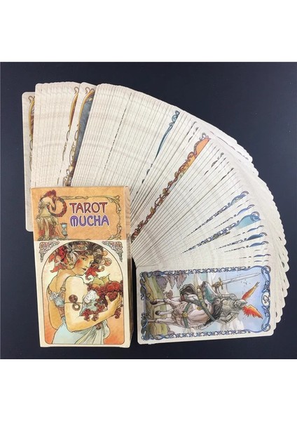 78 Adet TT34 Tarzı Altın Art Nouveau Tarot Tarot Kartları Masa Oyunu Kartları Ingilizce Kehanet Tarot Tatil Aile Hediye Parti Oyun Kartı (Yurt Dışından)