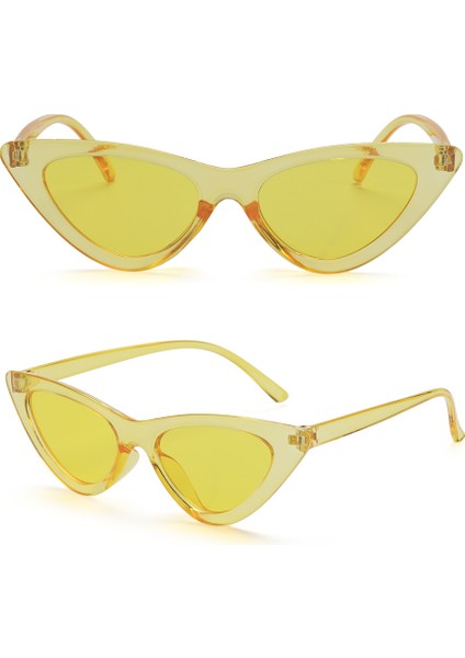 No.14 Tarzı Yaz Moda Kadınlar Vintage Kedi Göz Güneş Gözlüğü Küçük Çerçeve UV400 Güneş Shades Gözlük Sokak Gözlük Bisiklet Açık Güneş Gözlüğü (Yurt Dışından)