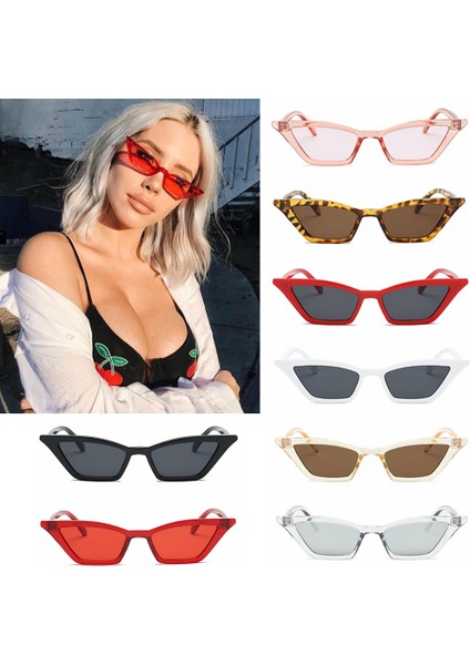 No.14 Tarzı Yaz Moda Kadınlar Vintage Kedi Göz Güneş Gözlüğü Küçük Çerçeve UV400 Güneş Shades Gözlük Sokak Gözlük Bisiklet Açık Güneş Gözlüğü (Yurt Dışından) modelleri