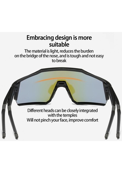 No.3 Tarzı Büyük Kare Çerçeve Açık UV400 Bisiklet Güneş Gözlüğü Mtb Bisiklet Tonları Bisiklet Sunglass Spor Koşu Erkekler Bisiklet Sürme Güneş Gözlükleri (Yurt Dışından)