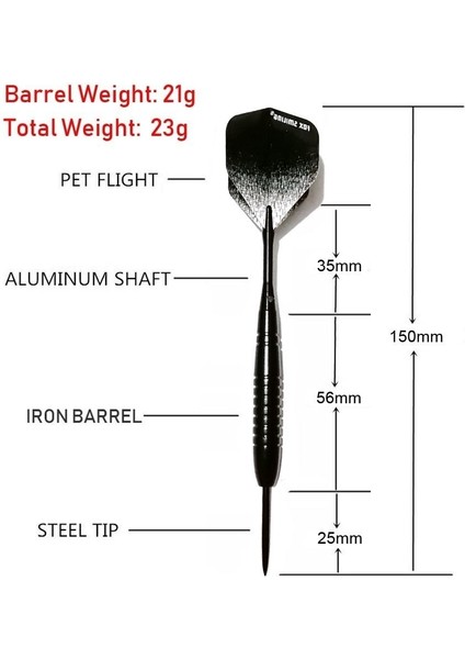 23G Tarzı Fox Smiling G Dart Çelik Ucu Alüminyum Dart Milli Dart Dart Dart Aksesuarlı Siyah Dardos (Yurt Dışından)
