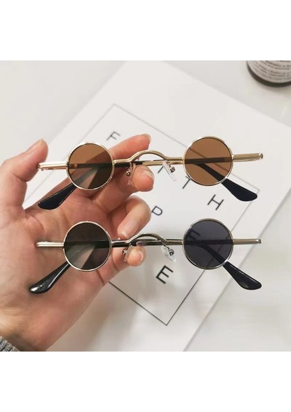Mavi Stil Retro Mini Güneş Gözlüğü Yuvarlak Erkekler Metal Çerçeve Altın Siyah Kırmızı Küçük Yuvarlak Çerçeveli Güneş Gözlükleri Kadınlar Için Göz Bakımı Aksesuarları (Yurt Dışından)
