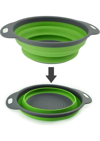1 Adet Yeşil Stil 1 Adet Katlanır Süzgeç Kase Açık Kamp Sofra Silikon Katlanır Kevgir Süzgeç Boşaltma Kase Taşınabilir Kamp Tencere (Yurt Dışından) fırsatları