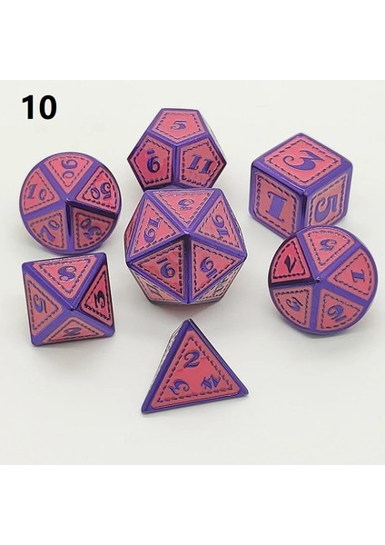 No.10 Tarzı Dragon Scale Metal Zar ve Dnd Zar Seti Dados Rpg Zar Rulo Çokyüzlü Zarlar D4 D6 D8 D10 D20 Oyun Zar Seti (Yurt Dışından)