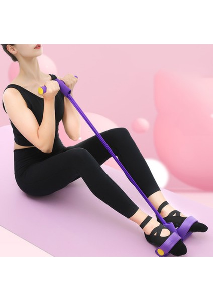 2 Adet Mavi Stil Pedal Gerdirici Karın Spor Ev Sporları Ince Bel Güzellik Bacak Ekipmanları Dört Tüplü Pedal Çekme Halatı (Yurt Dışından)