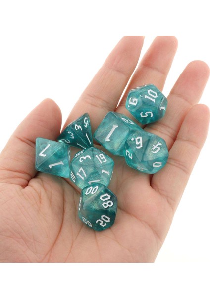 Mavi Stil 7 Adet Çok Taraflı Zar Seti Zar Oyunu Parti Sahne Parti Aile Oyunları Accessaries (Yurt Dışından)