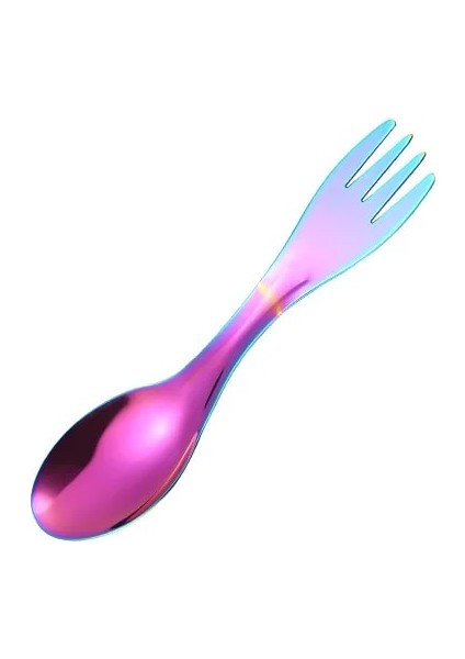 Kırmızı Stil Açık Kamp Titanyum Spork Kaşık Sofra Takımı Ultra Hafif Yürüyüş Kamp Seyahat Sofra Takımı Tencere Taşınabilir Outdoor (Yurt Dışından)