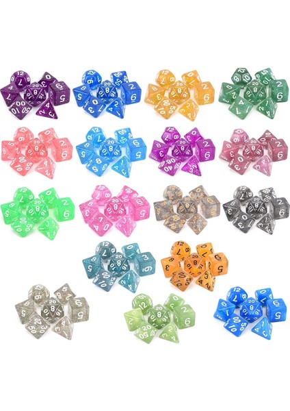 Gl3 Stili Glitter Çokyüzlü Zar ve Rpg Zar Seti D4 D6 D8 D10 D% D12 D20, Dnd Mtg Masaüstü Rpg'leri Için (Yurt Dışından) fiyatları