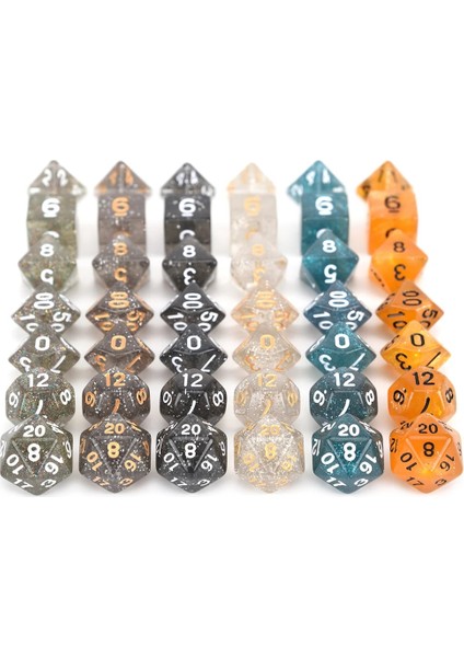 Gl3 Stili Glitter Çokyüzlü Zar ve Rpg Zar Seti D4 D6 D8 D10 D% D12 D20, Dnd Mtg Masaüstü Rpg'leri Için (Yurt Dışından) indirimleri