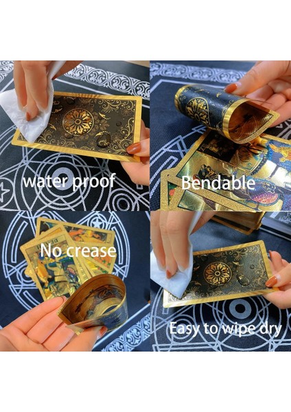 Ahşap Kutu Stili Hediye Kutusu Lüks Set Altın Folyo Tarot Kartı Sıcak Damgalama Pvc Su Geçirmez Aşınmaya Dayanıklı Masa Oyunu Solitaire Kehanet Satranç (Yurt Dışından) fırsatları