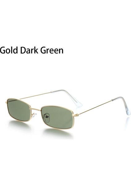 Type2-Altın Dg Stili 2021 Yeni Okyanus Lens Retro Dikdörtgen Güneş Gözlüğü Küçük Metal Çerçeve Klasik Moda Kadın Erkek Avrupa Kişilik Bisiklet Gözlük (Yurt Dışından)