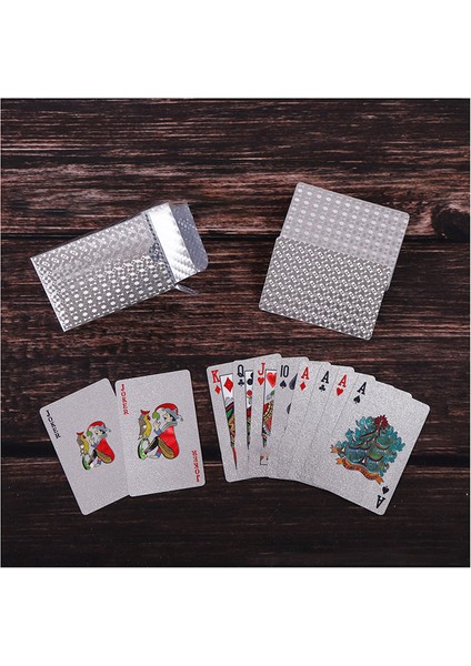 C Stili Su Geçirmez Altın Renkli Poker Oynayan Muhteşem Lüks Folyo Kaplama Ekose Oyun Kartları Güverte Sihirli Kart Partisi Plastik Parti (Yurt Dışından)