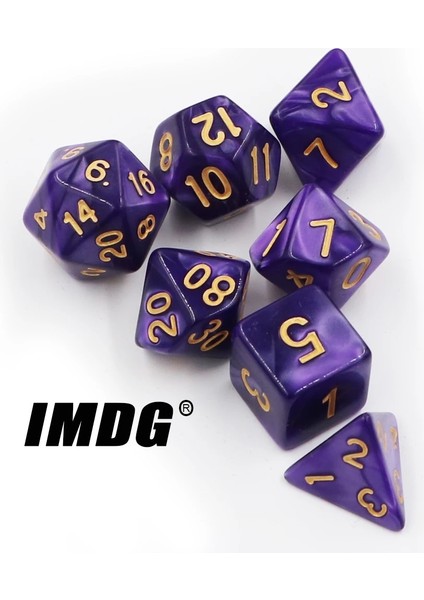 Yeşil Stil Imdg ve Yaratıcı Rpg Oyunu Zar Çokyüzlü Akrilik Zar Dnd Inci Desenli Dijital Oyun Zar Çantalı (Yurt Dışından)