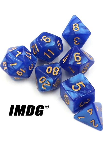 Yeşil Stil Imdg ve Yaratıcı Rpg Oyunu Zar Çokyüzlü Akrilik Zar Dnd Inci Desenli Dijital Oyun Zar Çantalı (Yurt Dışından)