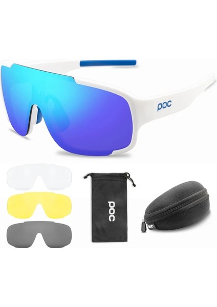 No.5 Tarzı 4 Lens Seti Poc Aspıre Hd Bisiklet Güneş Gözlüğü Mtb Spor UV400 Gözlük Erkek Kadın Dağ Yol Bisikleti Gözlük Bisiklet Binme Gözlüğü (Yurt Dışından)