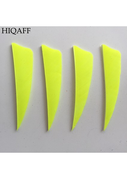 Floresan Sarı Tarzı Hi-Q 3 Inç Doğal Hindi Tüyleri Kalkan Kesim Okçuluk Fletches Tüy Ok Fletching 3'' Kanatlar (Yurt Dışından)