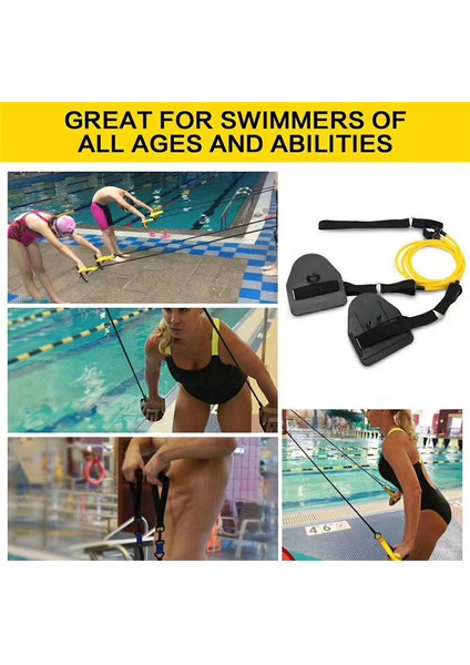 Siyah 60 Pound Tarzı Kol Gücü Antrenörü Yüzme Kürek Yüzgeçleri Profesyonel Serbest Stil Yüzme Kol Antrenörü Elastik Bant Fitness Direnç Bantları (Yurt Dışından) indirimleri