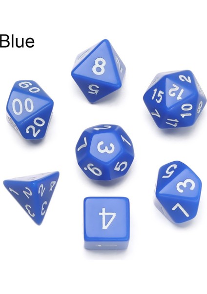 No.15 Tarzı 7-Die Çok Taraflı Zar Seti Oyunu Zar Trpg Dnd Çokyüzlü D4 D6 D8 D10 D12 D20 Zar Tahta Kart Oyunu Matematik Oyunu Aksesuarları (Yurt Dışından)