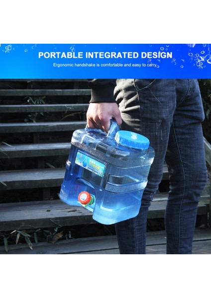 10L Tarzı L Kapasiteli Açık Su Kovası Taşınabilir Sürüş Su Deposu Gıda Sınıfı Pc Su Kabı, Kamp Yürüyüşü Için Musluklu (Yurt Dışından) modelleri