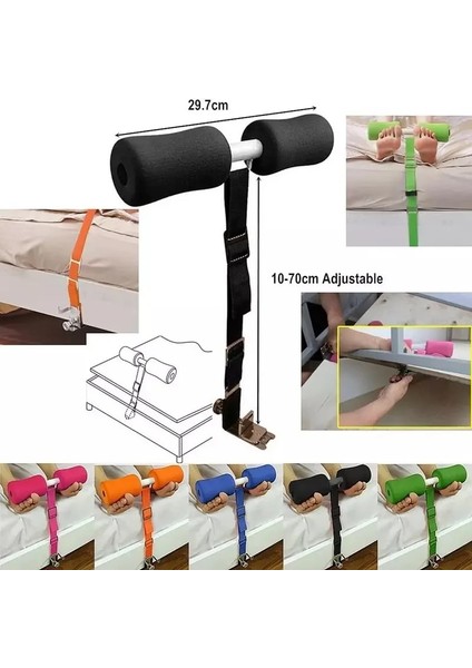Siyah Stil Oturma Asistanı Karın Çekirdeği Egzersizi Ayarlanabilir Yatak Kapısı Mekikler Fitness Ekipmanları Tembel Ev Taşınabilir Egzersiz Abs Sit-Up Bar (Yurt Dışından) fırsatları
