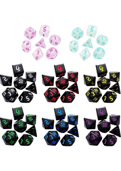 No.4 Tarzı Et Çokyüzlü Zar Seti Çok Yönlü Dijital D4 D6 D8 D10 D12 D20 Dnd Rpg Masa Oyunları Için Renk Değiştiren Çokyüzlü Zarlar (Yurt Dışından) modelleri