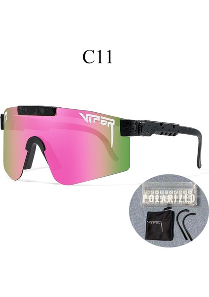 C11 Stili Pıt Vıper UV400 Bisiklet Bisiklet Gözlük Polarize Dış Mekan Güneş Gazları Bisiklet Gözlükleri Orijinal Kutusu ile Mtb Spor Gözlükleri (Yurt Dışından)