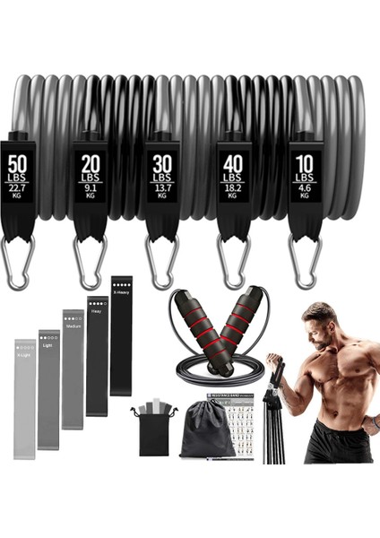 Set A-150LBS-11PCS Stili 150LBS Direnç Bantları Seti Fitness Egzersiz Salonu Çekme Halatı Yoga Tüpü Spor Elastik Ganimet Bantları Ev Için Egzersiz Ekipmanları (Yurt Dışından) fiyatları