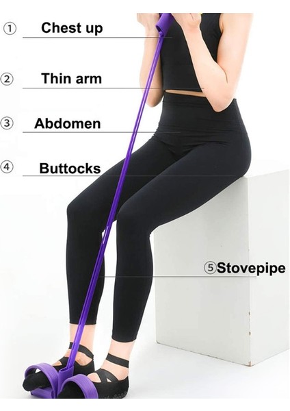 Sarı Stil Gerginlik Halatı 4 Tüp Çektirme Pedalı Ayak Bileği Karın Egzersiz Aleti Fitness Elastik Oturmak Çekme Halatı Ev Spor Salonu Spor Eğitim Ekipmanları (Yurt Dışından) modelleri