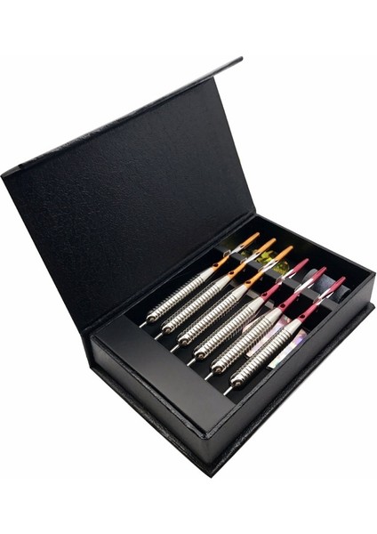 No.1 Tarzı 6 Adet Hediye Okçu Dart Seti Dart Kutusu Kutusu Kalemtıraş Tungsten Çelik Ucu Kaymaz Demir Varil Alüminyum Miller Adam Oyun Odası Için (Yurt Dışından)